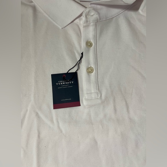 Charles Tyrwhitt White Polo Shirt Men’s 2XL Cotton Short Sleeve NWT Classic Fit - Picture 2 of 5